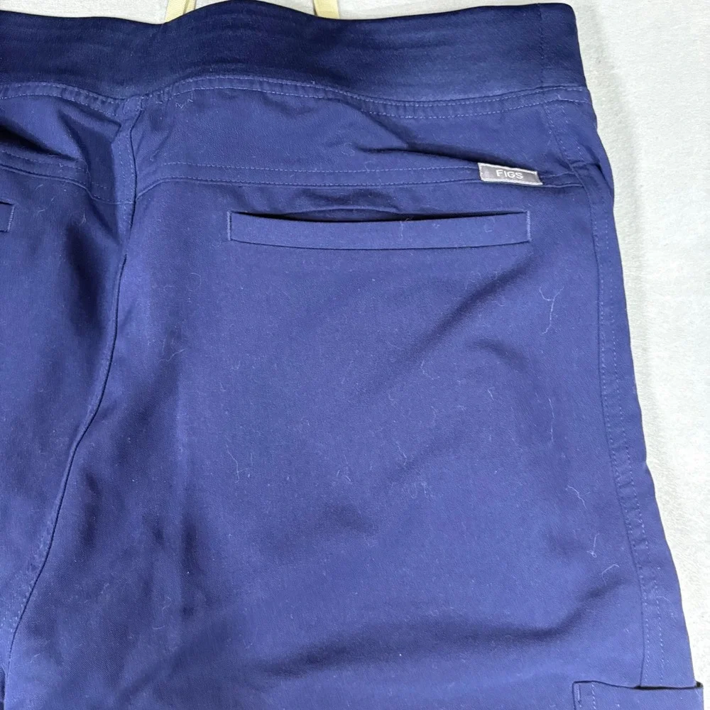 FIGS Technical Collection Men XL Navy Blue Cargo Scrub Pants T2001 Drawstring
